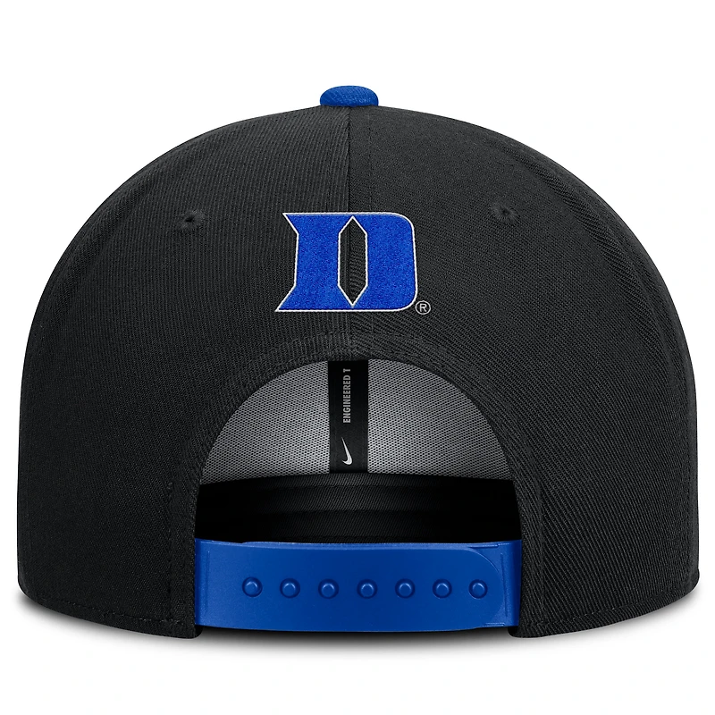 Casquette Nike Dri-FIT Snapback pour homme, noir/bleu royal, Duke Blue Devils 2025 On-Field Patch