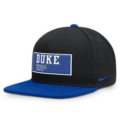Casquette Nike Dri-FIT Snapback pour homme, noir/bleu royal, Duke Blue Devils 2025 On-Field Patch