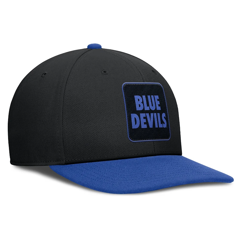 Men's Nike Black/Royal Duke Blue Devils 2025 Sideline Campus Pro Local Snapback Hat