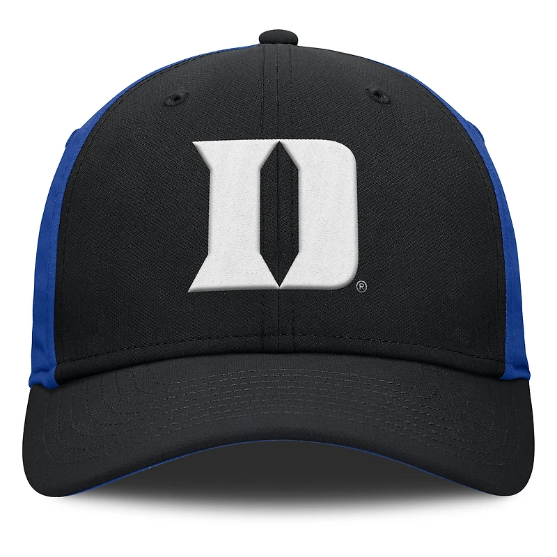 Casquette Nike noire/royale Duke Blue Devils 2025 Sideline Rise Local Performance Flex pour homme