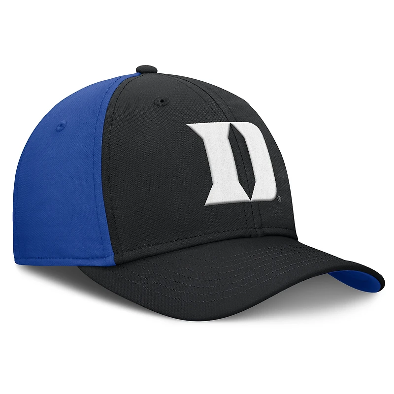 Casquette Nike noire/royale Duke Blue Devils 2025 Sideline Rise Local Performance Flex pour homme