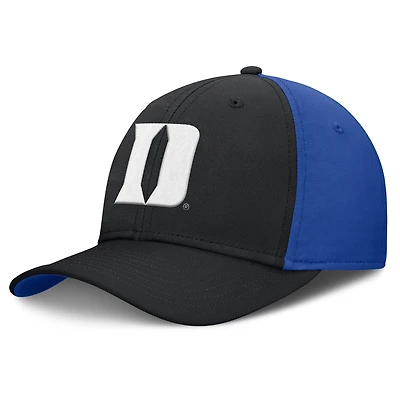 Casquette Nike noire/royale Duke Blue Devils 2025 Sideline Rise Local Performance Flex pour homme