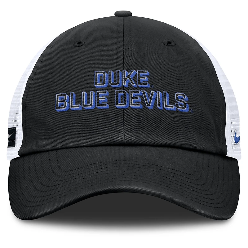 Men's Nike Black Duke Blue Devils 2025 Gameday On-Field Club Adjustable Trucker Hat