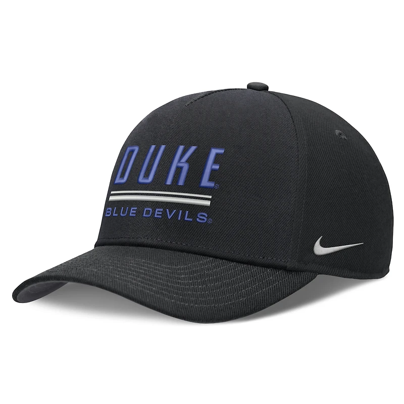 Men's Nike Black Duke Blue Devils 2026 Sideline Dri-FIT Rise Adjustable Hat