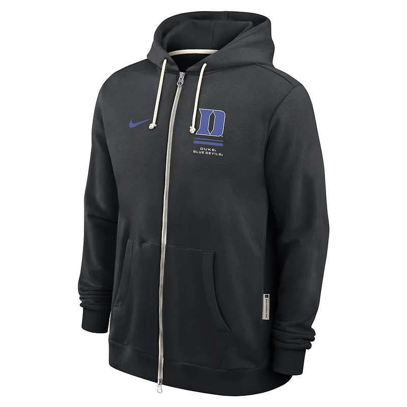 Men's Nike  Black Duke Blue Devils 2026 Sideline Standard Issue Dri-FIT Full-Zip Hoodie