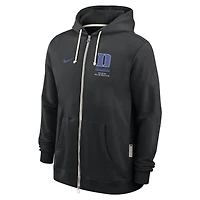 Men's Nike  Black Duke Blue Devils 2026 Sideline Standard Issue Dri-FIT Full-Zip Hoodie