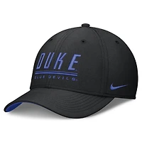 Casquette Nike Swooshflex noire Duke Blue Devils Game Day Rise pour homme