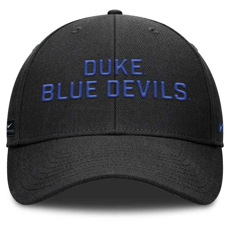 Men's Nike  Black Duke Blue Devils Rise Practice Adjustable Hat