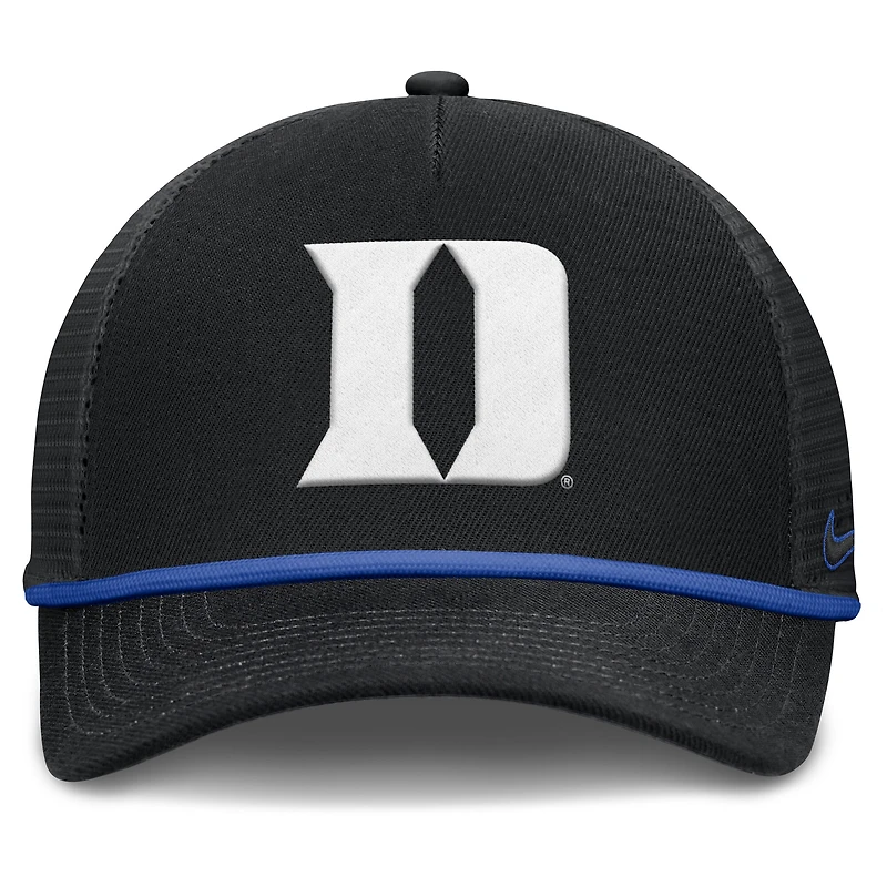 Men's Nike Black Duke Blue Devils Rise Primetime Trucker Adjustable Hat