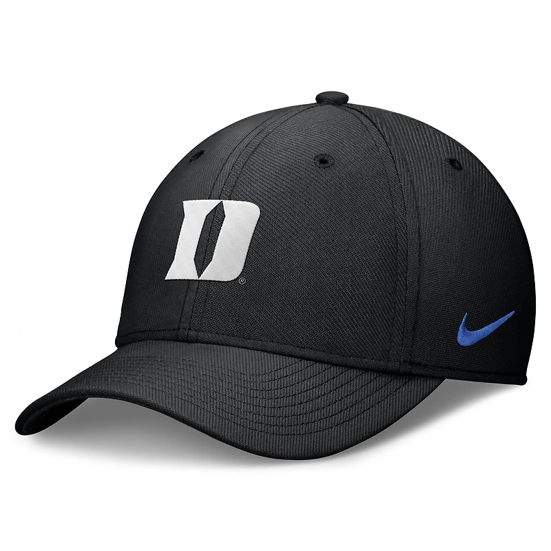 Casquette Nike Duke Blue Devils Rise Swoosh Dri-FIT Flex noire pour homme