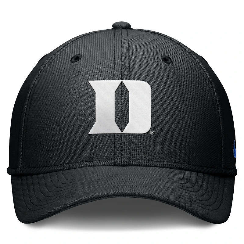 Men's Nike Black Duke Blue Devils Rise Swoosh Dri-FIT Flex Hat