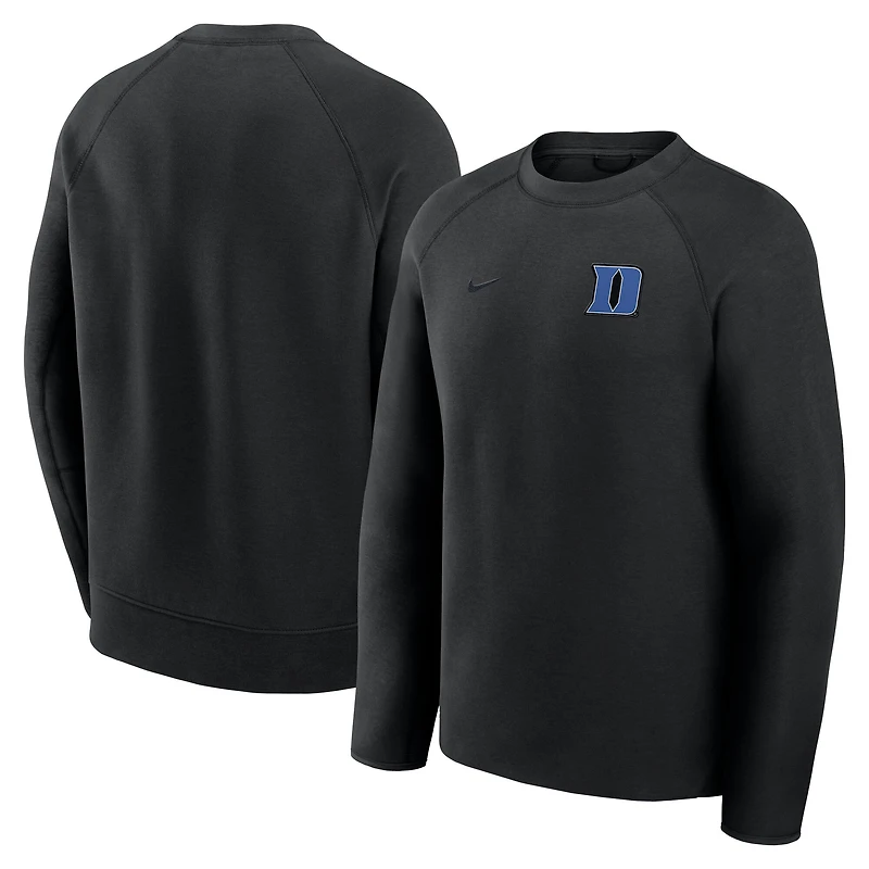 Men's Nike Black Duke Blue Devils Tech Fleece Raglan Sweatshirt