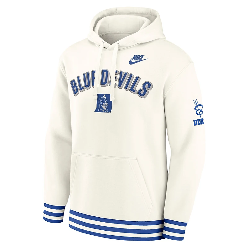 Sweat à capuche rétro Nike Cream Duke Blue Devils Legacy pour homme