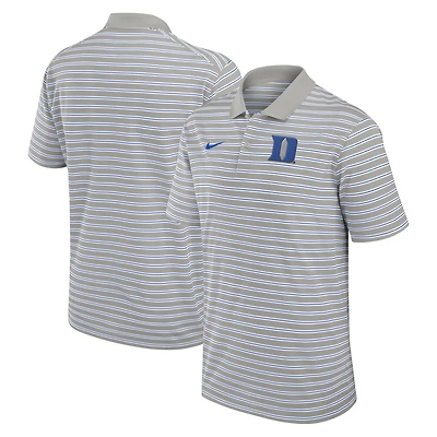 Men's Nike Gray/White Duke Blue Devils Primetime Victory Striped Performance Polo