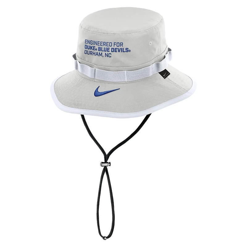 Bob Nike gris Duke Blue Devils 2025 Sideline Apex Boonie Performance pour homme