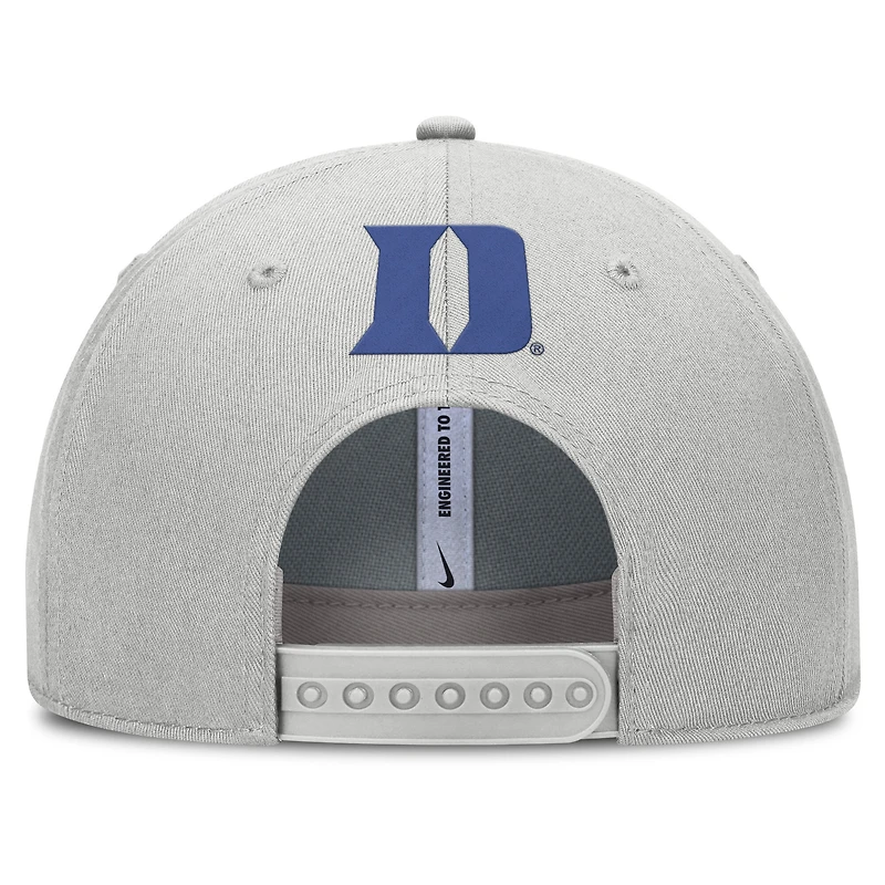 Men's Nike Gray Duke Blue Devils 2025 Sideline Dust Pinched Rise Adjustable Hat