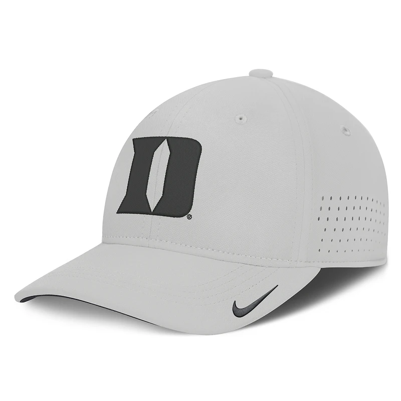 Men's Nike Royal Duke Blue Devils 2026 Sideline Practice AeroBill Swooshflex Dri-FIT Hat