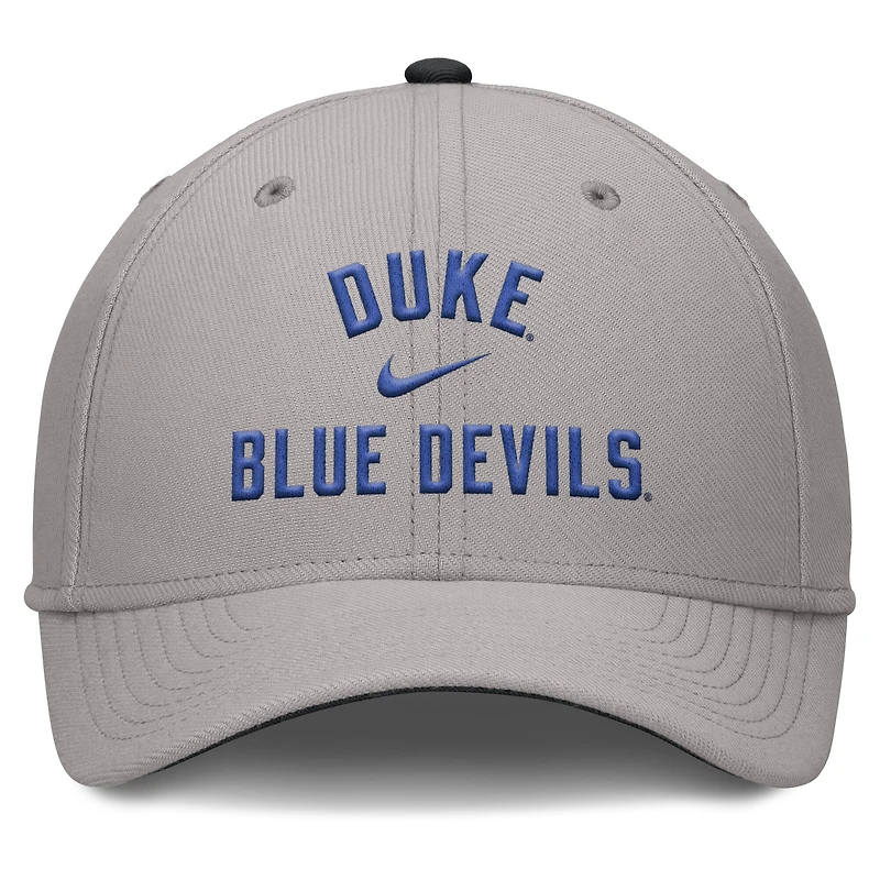 Casquette Nike grise Duke Blue Devils Rise Prep Performance Flex pour homme