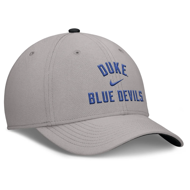Casquette Nike grise Duke Blue Devils Rise Prep Performance Flex pour homme