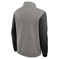 Pull en molleton demi-zippé Nike Duke Blue Devils Club gris chiné/noir pour homme
