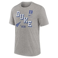 T-shirt à trois mélanges Nike gris chiné Duke Blue Devils Blitz Roll Call pour hommes