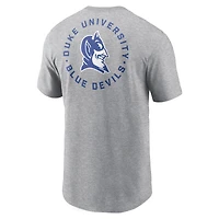 Men's Nike Heather Gray Duke Blue Devils Campus 2-Hit T-Shirt