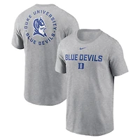 Men's Nike Heather Gray Duke Blue Devils Campus 2-Hit T-Shirt