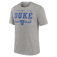 T-shirt Nike Campus Local Tri-Blend gris chiné pour homme des Blue Devils de Duke