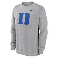 Sweat-shirt en molleton Nike Primetime pour homme, gris chiné, Duke Blue Devils