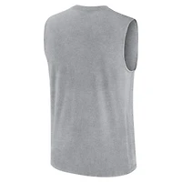 Men's Nike Heather Gray Duke Blue Devils Primetime Legend Dri-FIT Muscle Tank Top