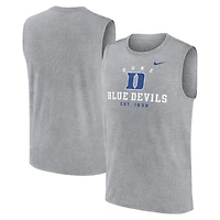 Men's Nike Heather Gray Duke Blue Devils Primetime Legend Dri-FIT Muscle Tank Top
