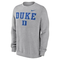 Men's Nike Heather Gray Duke Blue Devils Primetime Primary Stack Pullover Sweatshirt