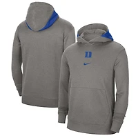 Sweat à capuche Nike Heather Grey Duke Blue Devils Team Basketball Spotlight Performance pour homme
