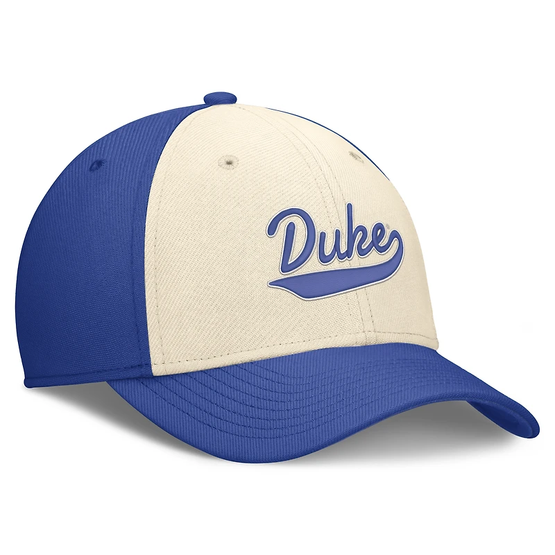 Men's Nike  Natural/Royal Duke Blue Devils Legacy Swooshflex Dri-FIT Hat