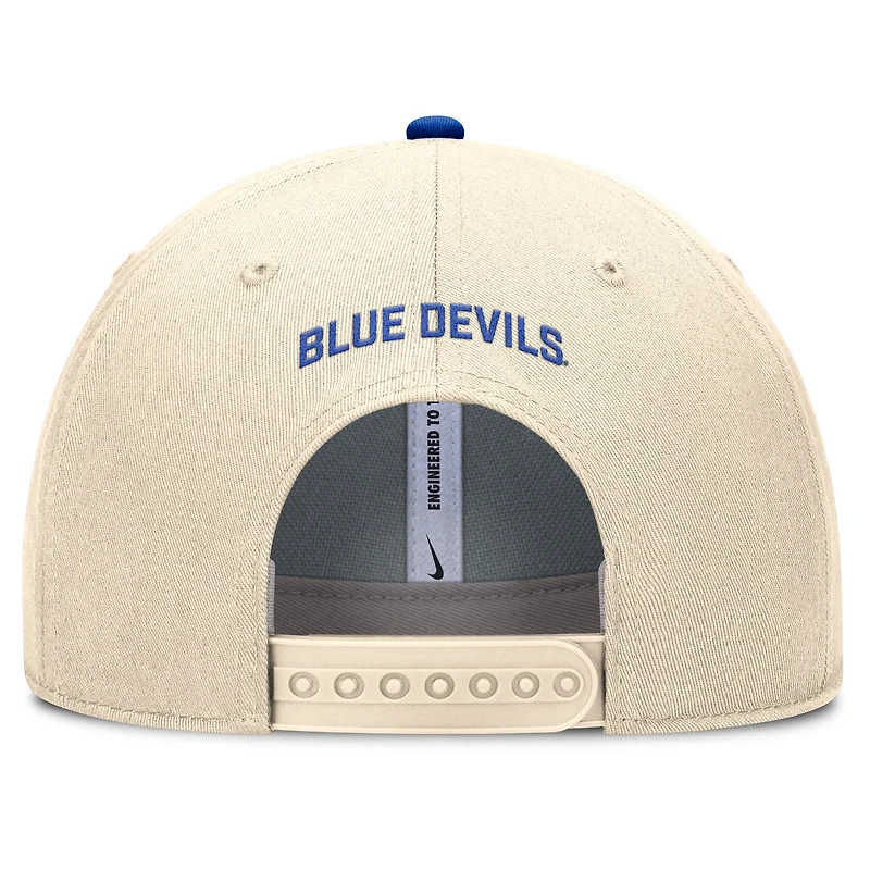 Men's Nike Natural Duke Blue Devils Primetime Rise Dri-FIT Adjustable Hat