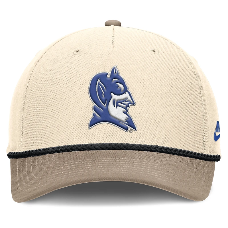 Men's Nike Natural Duke Blue Devils Rise Legacy Throwback Logo Adjustable Hat