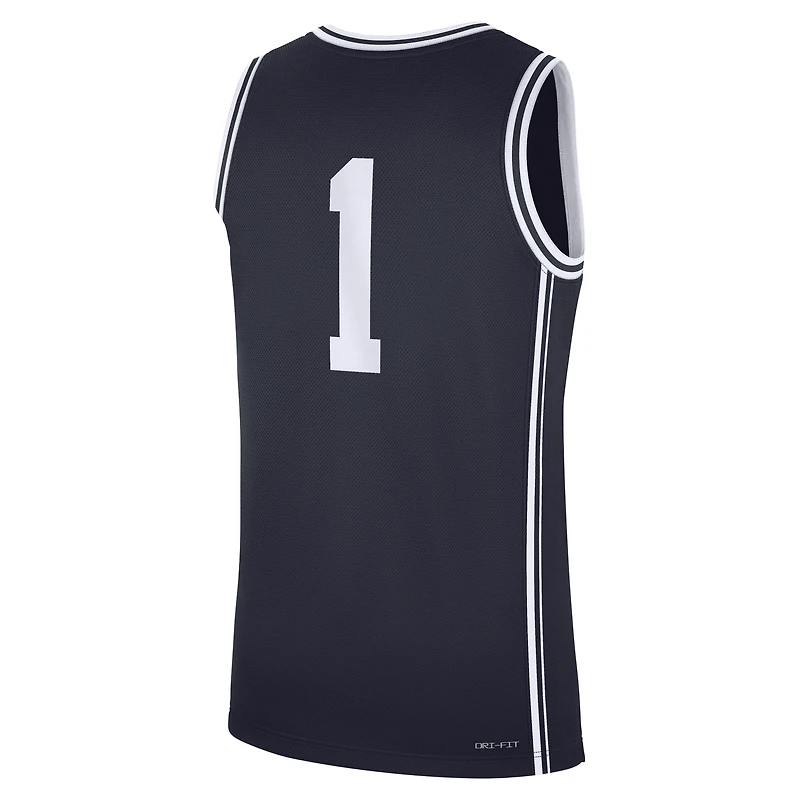 Men's Nike #1 Gray Duke Blue Devils Alternate Replica Basketball Jersey