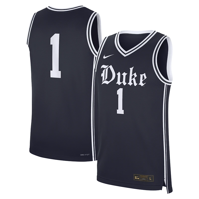 Men's Nike #1 Gray Duke Blue Devils Alternate Replica Basketball Jersey