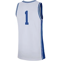 Men's Nike #1 White Duke Blue Devils Replica Jersey
