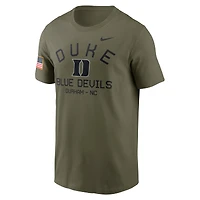 T-shirt Nike Olive Duke Blue Devils 2024 Military Appreciation Performance pour homme