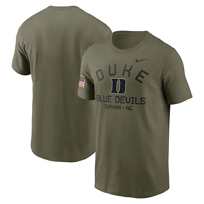 T-shirt Nike Olive Duke Blue Devils 2024 Military Appreciation Performance pour homme