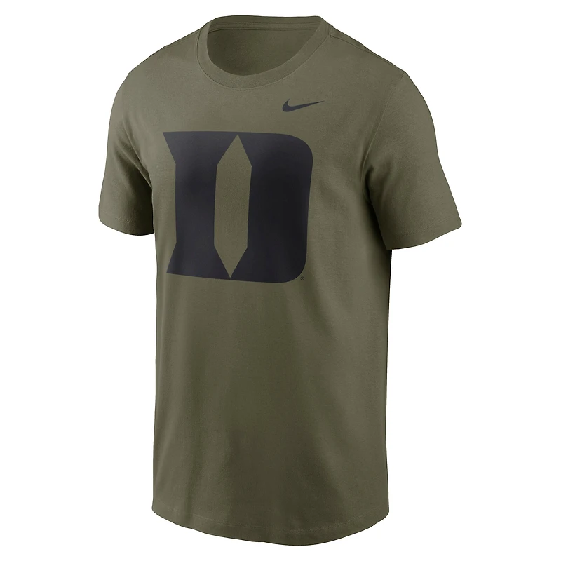 T-shirt Nike Olive Duke Blue Devils 2024 Military Appreciation pour homme avec logo ton sur