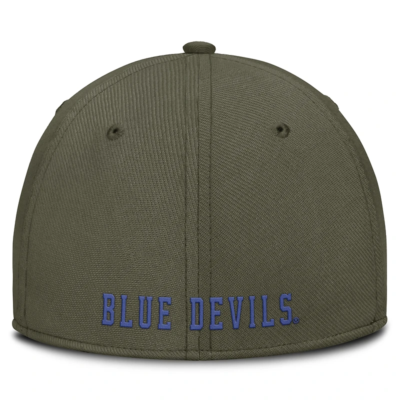 Casquette Nike Duke Blue Devils Primetime SwooshFlex Dri-FIT olive pour homme