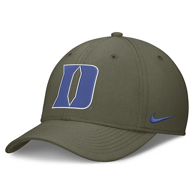 Men's Nike  Olive Duke Blue Devils Primetime SwooshFlex Dri-FIT Hat