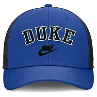 Men's Nike Royal/Black Duke Blue Devils Legacy Arch Rise Performance Trucker Adjustable Hat