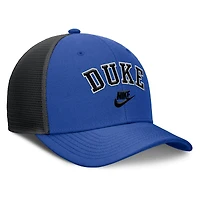 Men's Nike Royal/Black Duke Blue Devils Legacy Arch Rise Performance Trucker Adjustable Hat