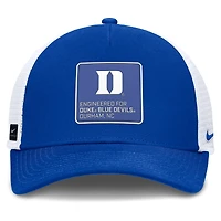 Casquette ajustable Nike Royal/White Duke Blue Devils 2025 On-Field Rise Engineered Trucker pour homme