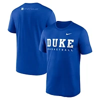 T-shirt Nike Royal Duke Blue Devils 2025 Courtside Basketball Legend Dri-FIT pour homme