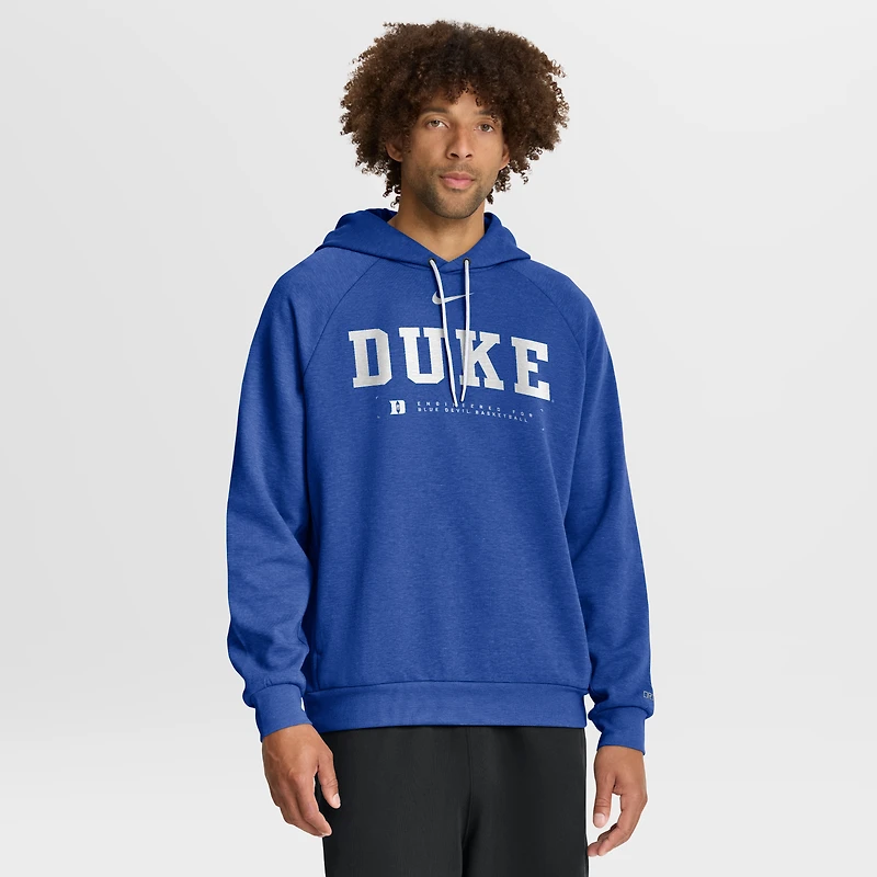 Men's Nike Royal Duke Blue Devils 2025 Courtside Basketball Practice Raglan Dri-FIT Hoodie