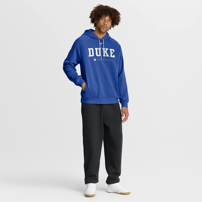 Men's Nike Royal Duke Blue Devils 2025 Courtside Basketball Practice Raglan Dri-FIT Hoodie